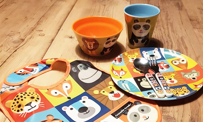 Crocodile Creek servies, kinderservies met dieren print