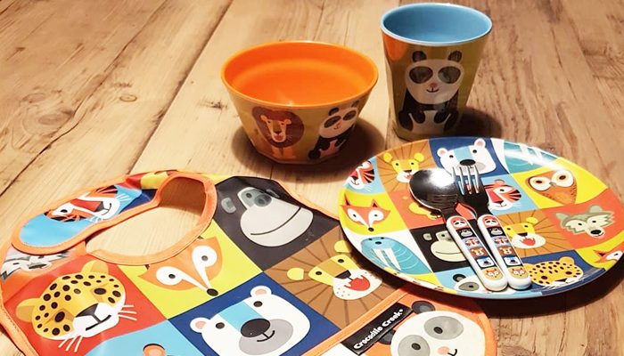 Crocodile Creek servies, kinderservies met dieren print