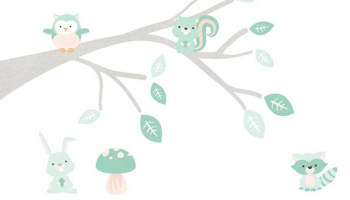 babykamer muurstickers, muursticker tak