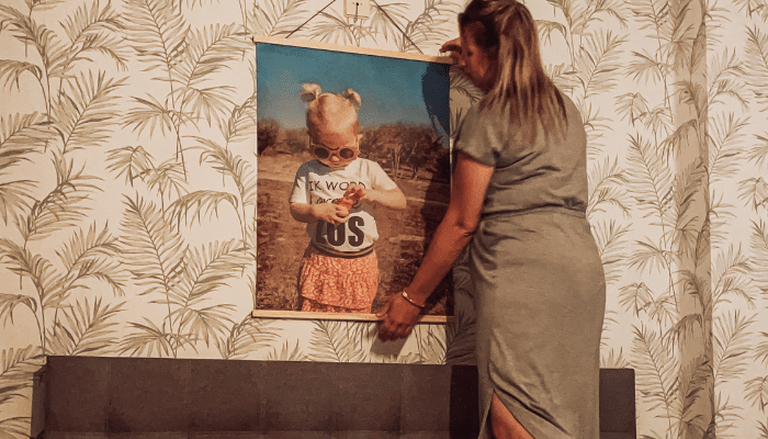 beste canvas, retro canvas, foto van je kind aan de muur