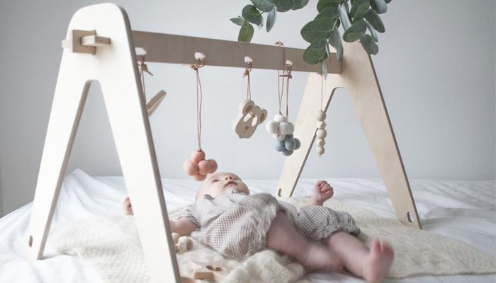 houten babygym, babygym, babylabel