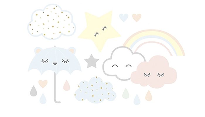lilipenso muurstickers, pastel muurstickers, muurstickers babykamer